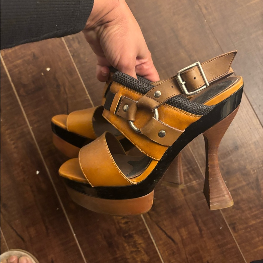 Marni Tan and Brown Women's Heels - Picture 2 of 8